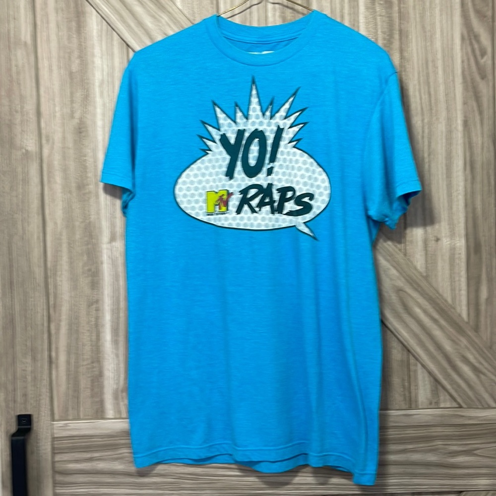 Yo! Mtv raps vintage t shirt light blue medium 50/50 cotton & polyester